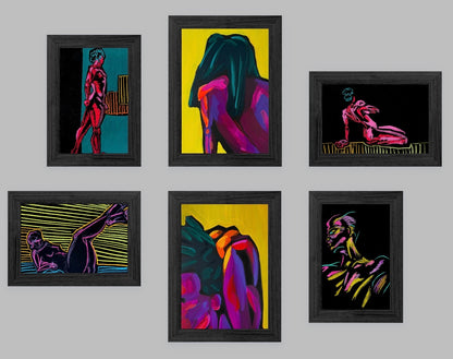 Yellow Base Wall Set - Pastels, Paints, and Portraits