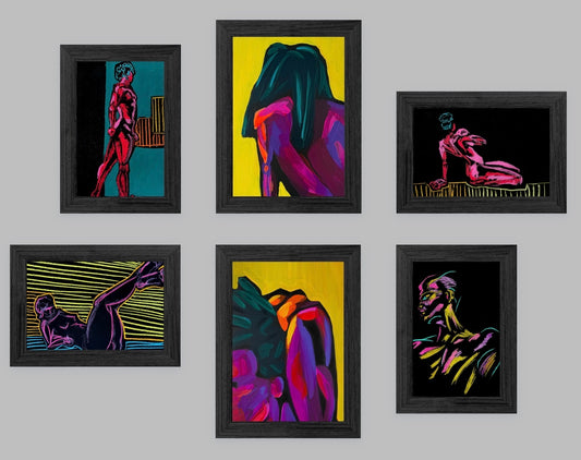 Yellow Base Wall Set - Pastels, Paints, and Portraits