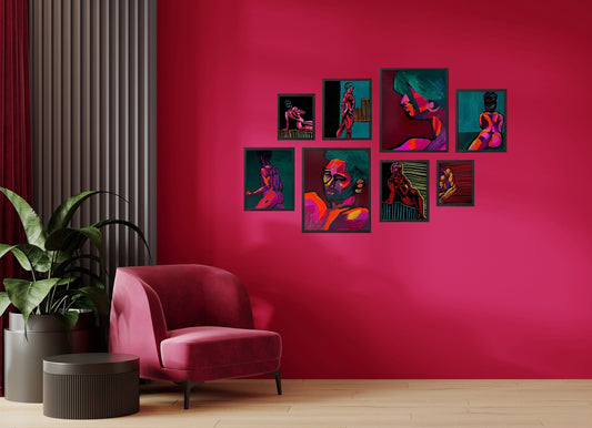 Warm Wall Set - Pastels, Paints, and Portraits