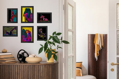 Yellow Base Wall Set - Pastels, Paints, and Portraits