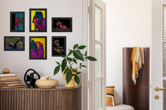 Yellow Base Wall Set - Pastels, Paints, and Portraits